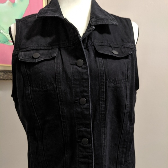black brand denim vest